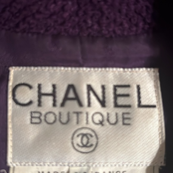 CHANEL Vintage 1990's Purple Skirt/Suit Set Wool & Silk 44EU - Picture 13 of 13